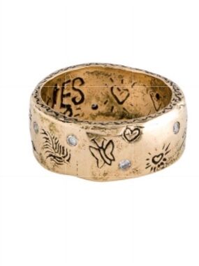 Jes MaHarry 14K Diamond Casey Band Ring - Gold size 7